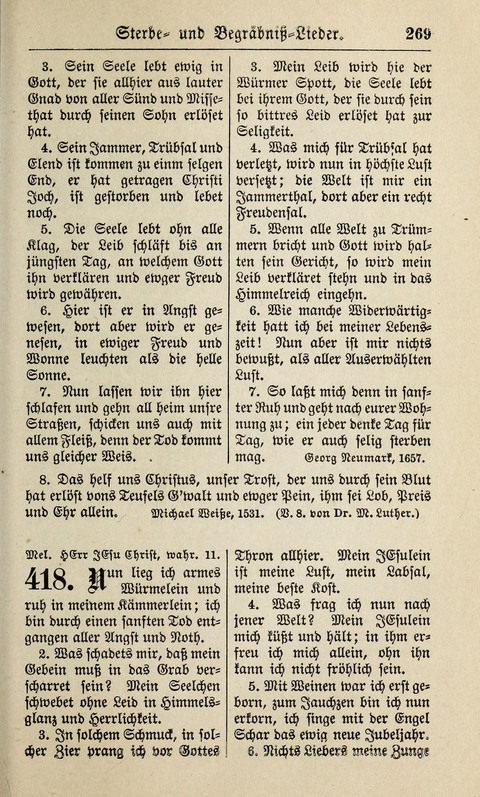 Kirchen-Gesangbuch: für Evangelisch-Lutherische Gemeinden ungeänderter Aubsburgischer Confession page 269