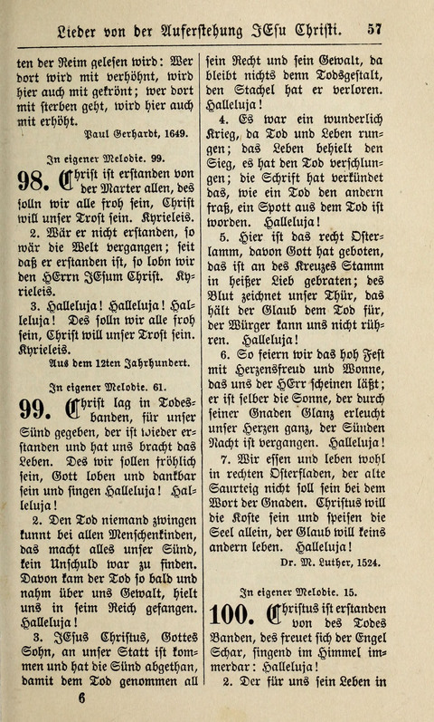 Kirchen-Gesangbuch: für Evangelisch-Lutherische Gemeinden ungeänderter Aubsburgischer Confession page 57