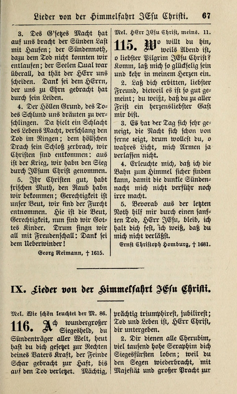 Kirchen-Gesangbuch: für Evangelisch-Lutherische Gemeinden ungeänderter Aubsburgischer Confession page 67