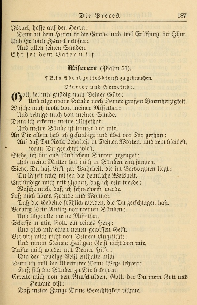 Kirchenbuch für Evangelisch-Lutherische Gemeinden page 187