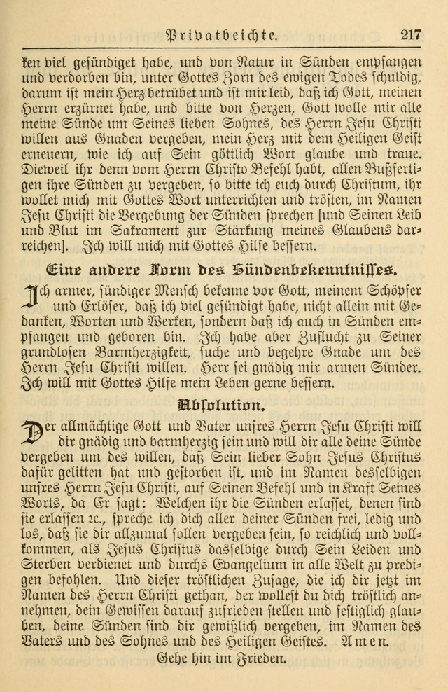 Kirchenbuch für Evangelisch-Lutherische Gemeinden page 217