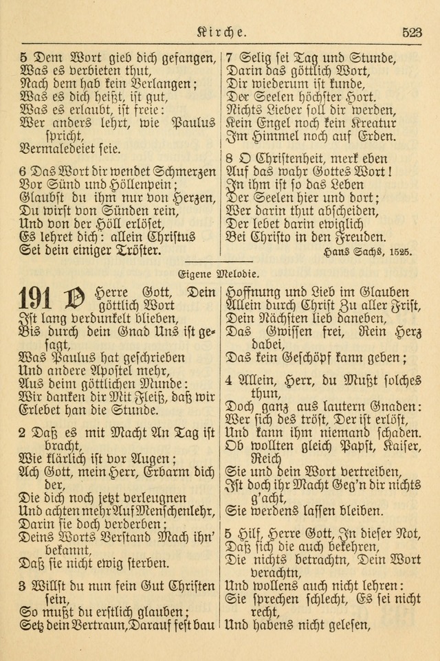 Kirchenbuch für Evangelisch-Lutherische Gemeinden page 523