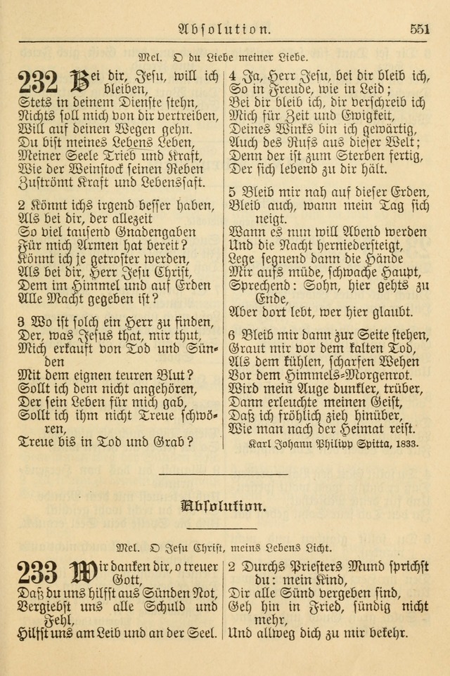 Kirchenbuch für Evangelisch-Lutherische Gemeinden page 551