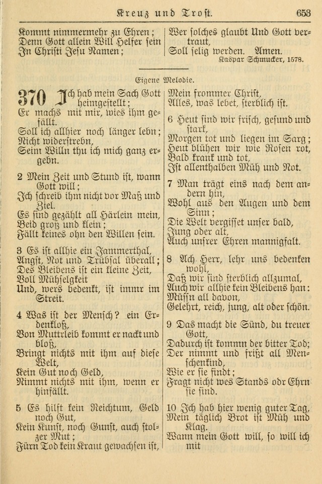 Kirchenbuch für Evangelisch-Lutherische Gemeinden page 653