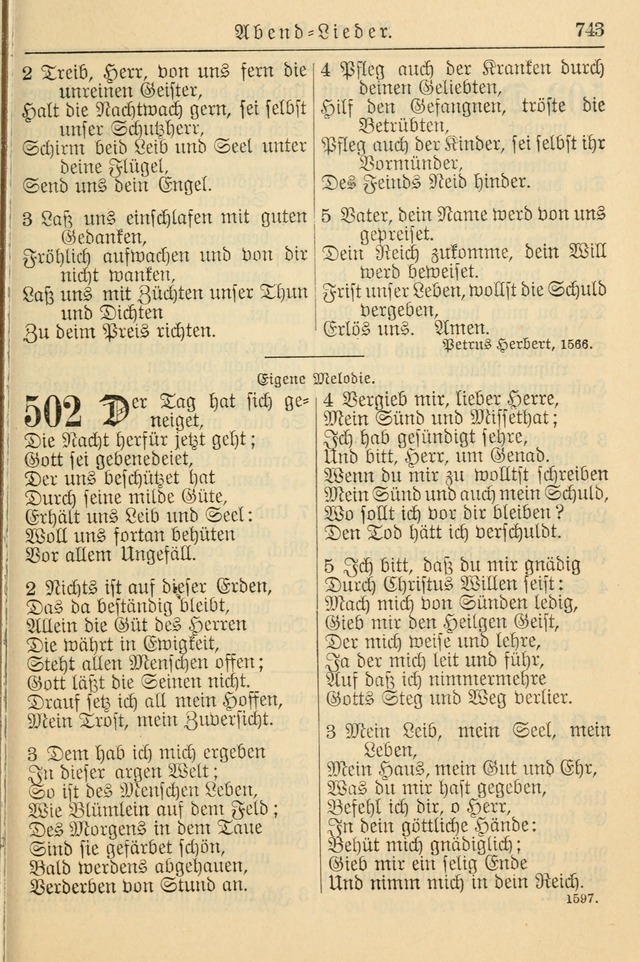 Kirchenbuch für Evangelisch-Lutherische Gemeinden page 743