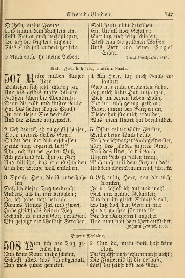 Kirchenbuch für Evangelisch-Lutherische Gemeinden page 747