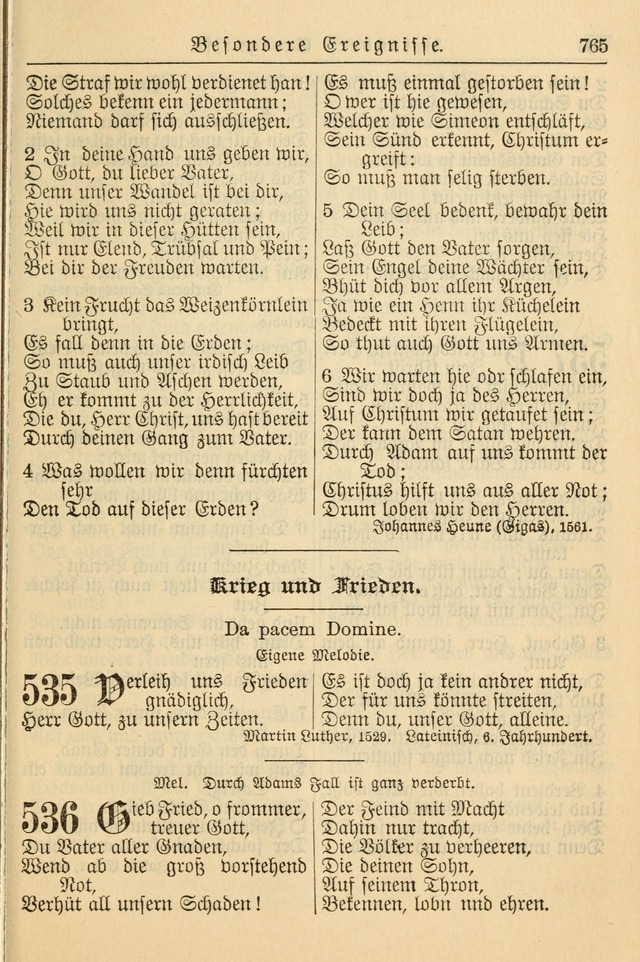 Kirchenbuch für Evangelisch-Lutherische Gemeinden page 765