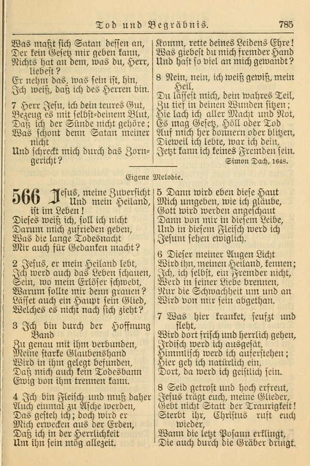 Kirchenbuch für Evangelisch-Lutherische Gemeinden page 785