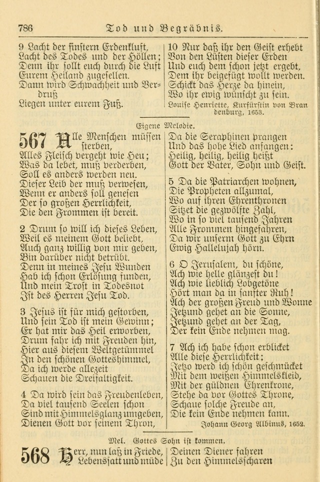 Kirchenbuch für Evangelisch-Lutherische Gemeinden page 786