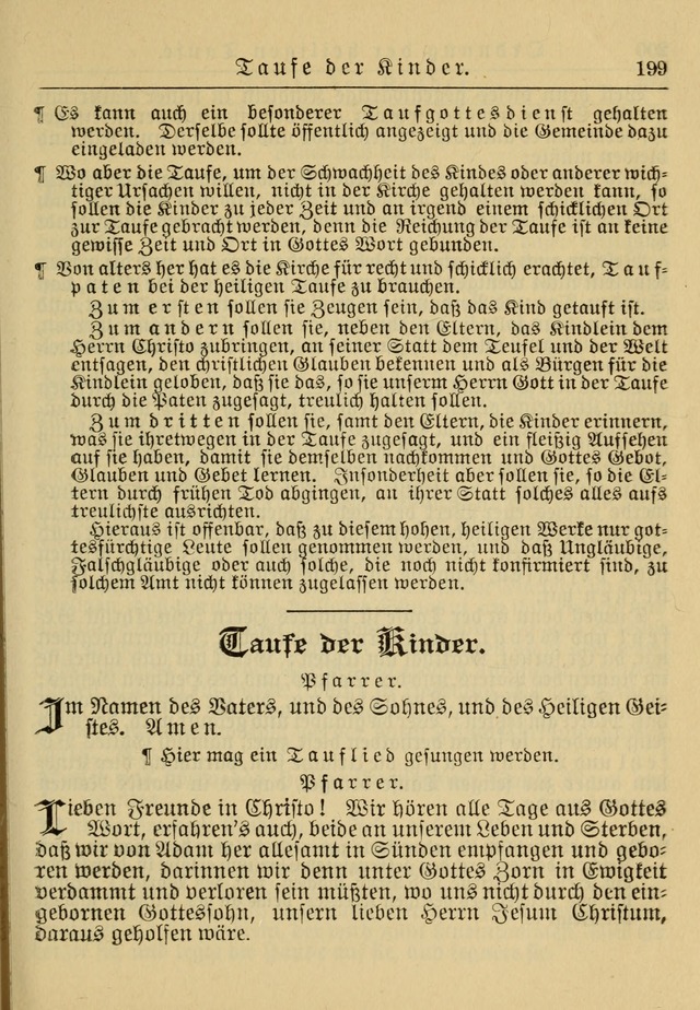 Kirchenbuch für Evangelisch-Lutherische Gemeinden: Herausgegeben von der Allgemeinen Versammlung der Evangelisch-Lutherischen Kirche in Nord Amerika (Neue und Verb. Aus.) page 199