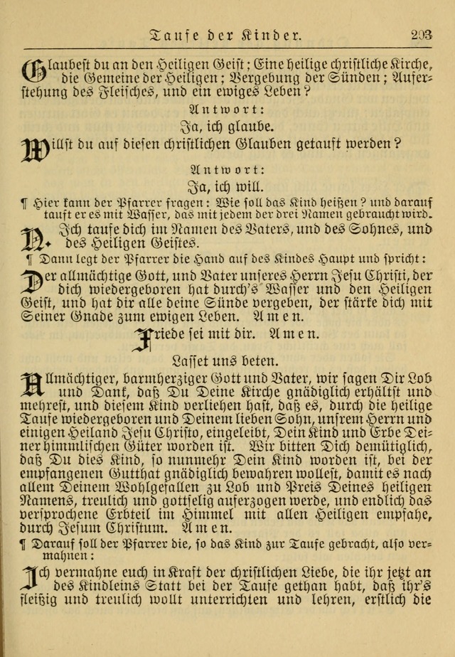 Kirchenbuch für Evangelisch-Lutherische Gemeinden: Herausgegeben von der Allgemeinen Versammlung der Evangelisch-Lutherischen Kirche in Nord Amerika (Neue und Verb. Aus.) page 203