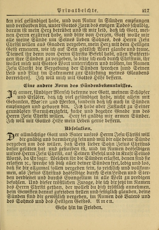 Kirchenbuch für Evangelisch-Lutherische Gemeinden: Herausgegeben von der Allgemeinen Versammlung der Evangelisch-Lutherischen Kirche in Nord Amerika (Neue und Verb. Aus.) page 217