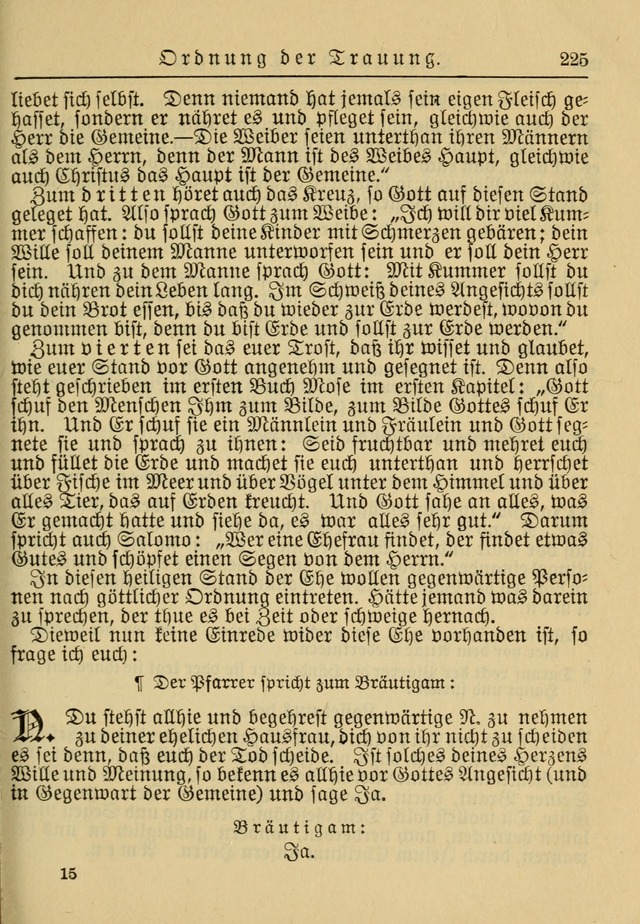 Kirchenbuch für Evangelisch-Lutherische Gemeinden: Herausgegeben von der Allgemeinen Versammlung der Evangelisch-Lutherischen Kirche in Nord Amerika (Neue und Verb. Aus.) page 225