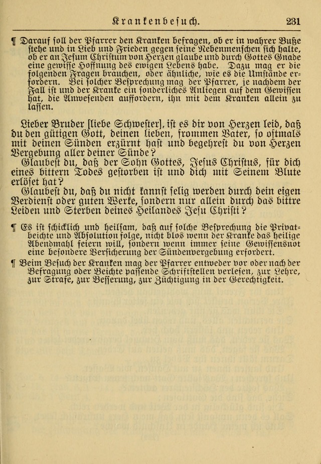 Kirchenbuch für Evangelisch-Lutherische Gemeinden: Herausgegeben von der Allgemeinen Versammlung der Evangelisch-Lutherischen Kirche in Nord Amerika (Neue und Verb. Aus.) page 231