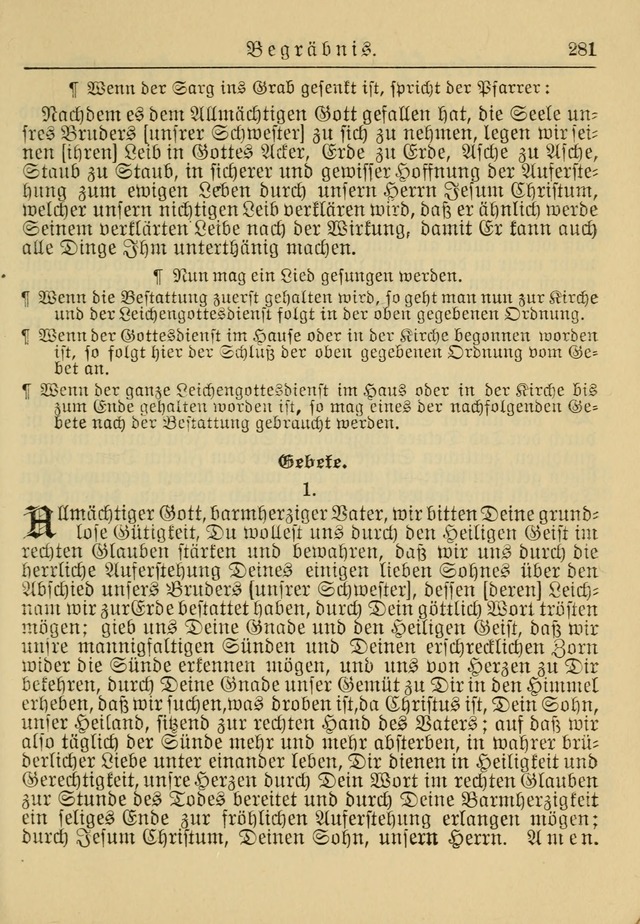 Kirchenbuch für Evangelisch-Lutherische Gemeinden: Herausgegeben von der Allgemeinen Versammlung der Evangelisch-Lutherischen Kirche in Nord Amerika (Neue und Verb. Aus.) page 281