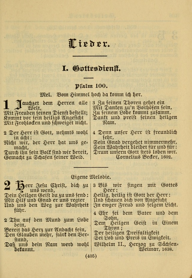 Kirchenbuch für Evangelisch-Lutherische Gemeinden: Herausgegeben von der Allgemeinen Versammlung der Evangelisch-Lutherischen Kirche in Nord Amerika (Neue und Verb. Aus.) page 405