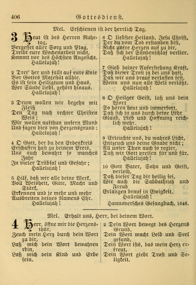 Kirchenbuch für Evangelisch-Lutherische Gemeinden: Herausgegeben von der Allgemeinen Versammlung der Evangelisch-Lutherischen Kirche in Nord Amerika (Neue und Verb. Aus.) page 406