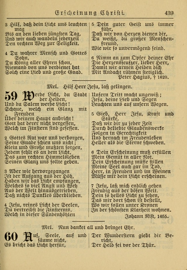 Kirchenbuch für Evangelisch-Lutherische Gemeinden: Herausgegeben von der Allgemeinen Versammlung der Evangelisch-Lutherischen Kirche in Nord Amerika (Neue und Verb. Aus.) page 439