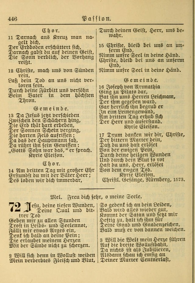 Kirchenbuch für Evangelisch-Lutherische Gemeinden: Herausgegeben von der Allgemeinen Versammlung der Evangelisch-Lutherischen Kirche in Nord Amerika (Neue und Verb. Aus.) page 446