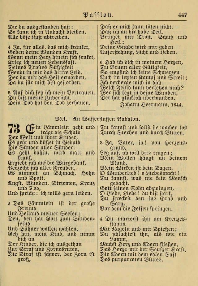 Kirchenbuch für Evangelisch-Lutherische Gemeinden: Herausgegeben von der Allgemeinen Versammlung der Evangelisch-Lutherischen Kirche in Nord Amerika (Neue und Verb. Aus.) page 447