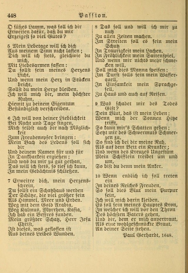 Kirchenbuch für Evangelisch-Lutherische Gemeinden: Herausgegeben von der Allgemeinen Versammlung der Evangelisch-Lutherischen Kirche in Nord Amerika (Neue und Verb. Aus.) page 448