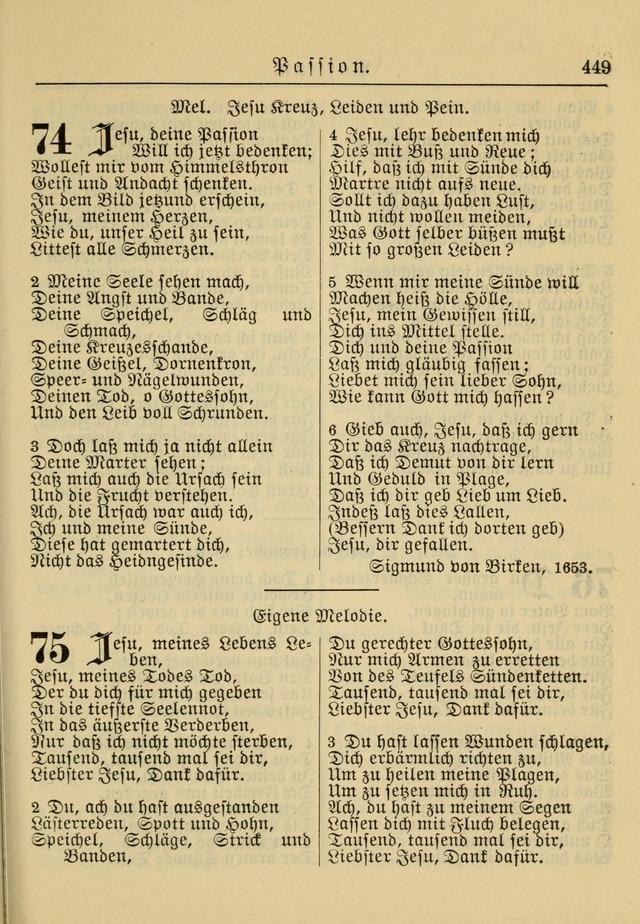 Kirchenbuch für Evangelisch-Lutherische Gemeinden: Herausgegeben von der Allgemeinen Versammlung der Evangelisch-Lutherischen Kirche in Nord Amerika (Neue und Verb. Aus.) page 449