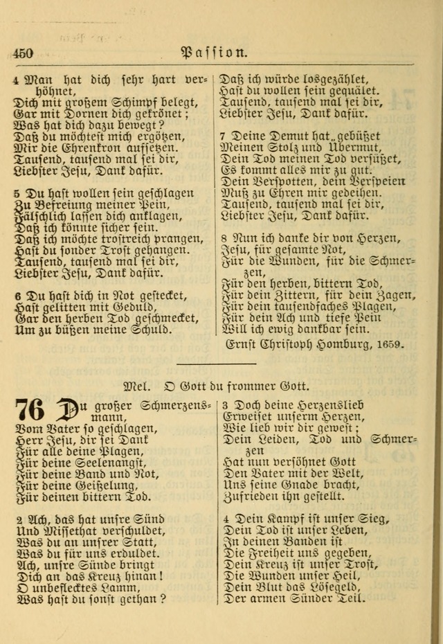 Kirchenbuch für Evangelisch-Lutherische Gemeinden: Herausgegeben von der Allgemeinen Versammlung der Evangelisch-Lutherischen Kirche in Nord Amerika (Neue und Verb. Aus.) page 450