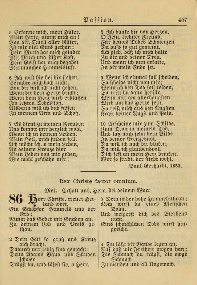 Kirchenbuch für Evangelisch-Lutherische Gemeinden: Herausgegeben von der Allgemeinen Versammlung der Evangelisch-Lutherischen Kirche in Nord Amerika (Neue und Verb. Aus.) page 457