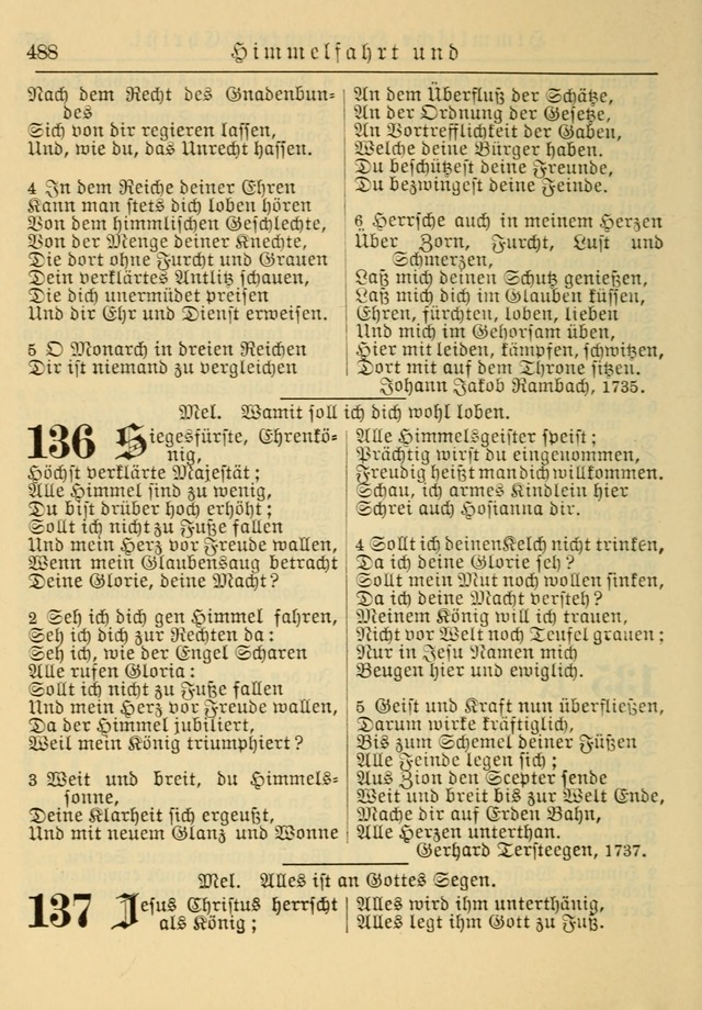 Kirchenbuch für Evangelisch-Lutherische Gemeinden: Herausgegeben von der Allgemeinen Versammlung der Evangelisch-Lutherischen Kirche in Nord Amerika (Neue und Verb. Aus.) page 488