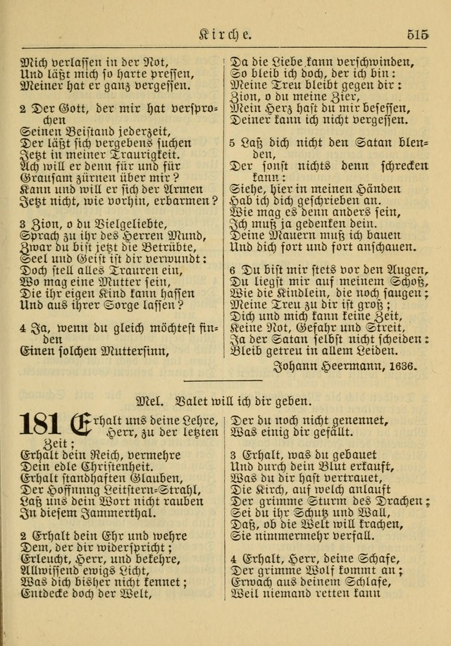 Kirchenbuch für Evangelisch-Lutherische Gemeinden: Herausgegeben von der Allgemeinen Versammlung der Evangelisch-Lutherischen Kirche in Nord Amerika (Neue und Verb. Aus.) page 515