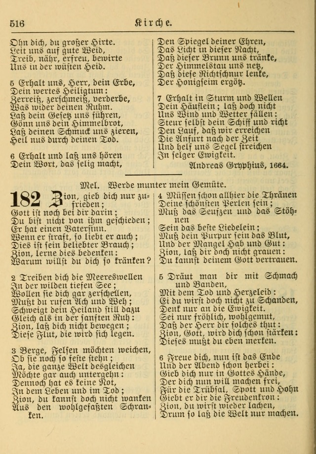 Kirchenbuch für Evangelisch-Lutherische Gemeinden: Herausgegeben von der Allgemeinen Versammlung der Evangelisch-Lutherischen Kirche in Nord Amerika (Neue und Verb. Aus.) page 516