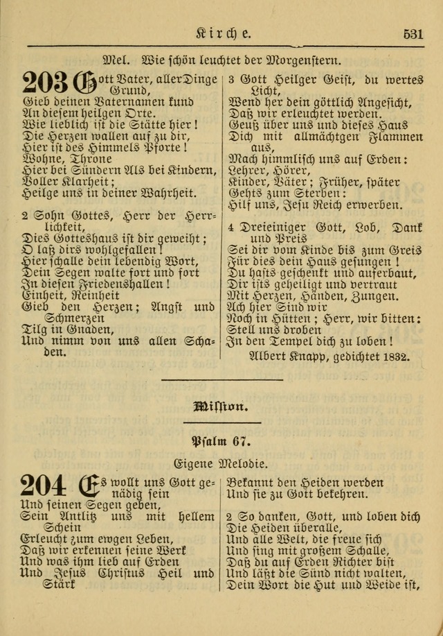 Kirchenbuch für Evangelisch-Lutherische Gemeinden: Herausgegeben von der Allgemeinen Versammlung der Evangelisch-Lutherischen Kirche in Nord Amerika (Neue und Verb. Aus.) page 531