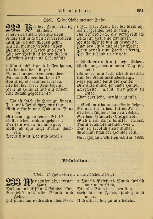 Kirchenbuch für Evangelisch-Lutherische Gemeinden: Herausgegeben von der Allgemeinen Versammlung der Evangelisch-Lutherischen Kirche in Nord Amerika (Neue und Verb. Aus.) page 551