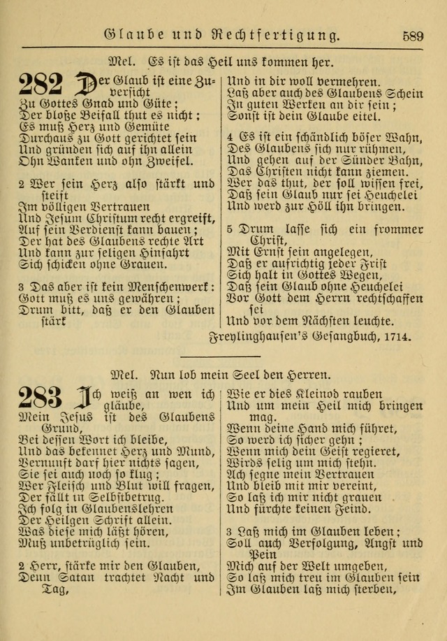 Kirchenbuch für Evangelisch-Lutherische Gemeinden: Herausgegeben von der Allgemeinen Versammlung der Evangelisch-Lutherischen Kirche in Nord Amerika (Neue und Verb. Aus.) page 589