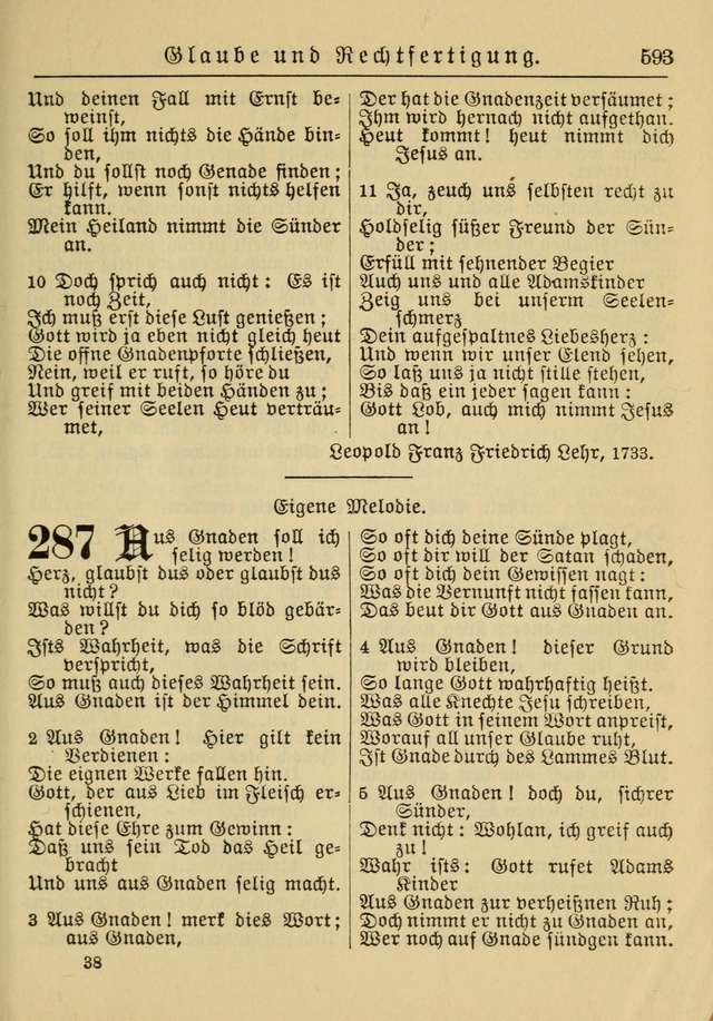 Kirchenbuch für Evangelisch-Lutherische Gemeinden: Herausgegeben von der Allgemeinen Versammlung der Evangelisch-Lutherischen Kirche in Nord Amerika (Neue und Verb. Aus.) page 593