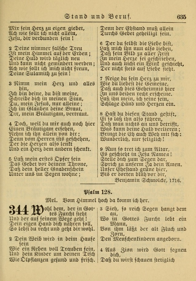 Kirchenbuch für Evangelisch-Lutherische Gemeinden: Herausgegeben von der Allgemeinen Versammlung der Evangelisch-Lutherischen Kirche in Nord Amerika (Neue und Verb. Aus.) page 635