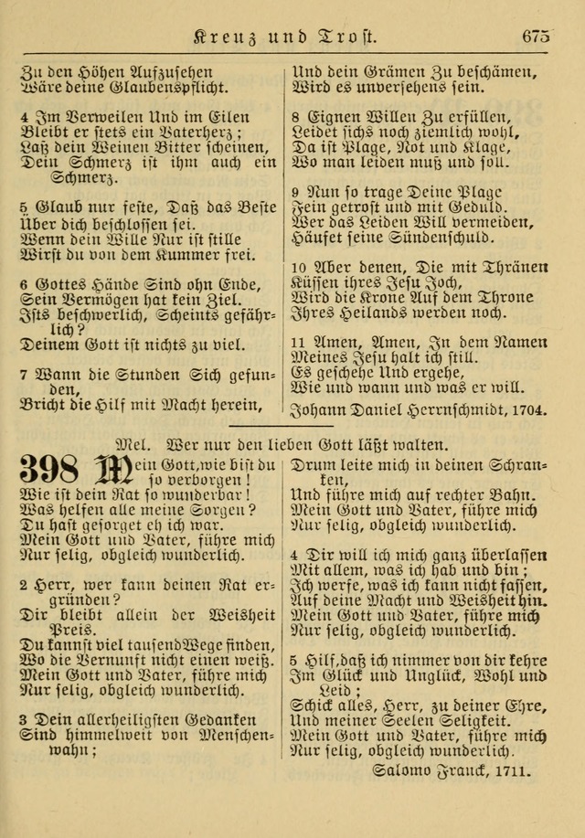 Kirchenbuch für Evangelisch-Lutherische Gemeinden: Herausgegeben von der Allgemeinen Versammlung der Evangelisch-Lutherischen Kirche in Nord Amerika (Neue und Verb. Aus.) page 675