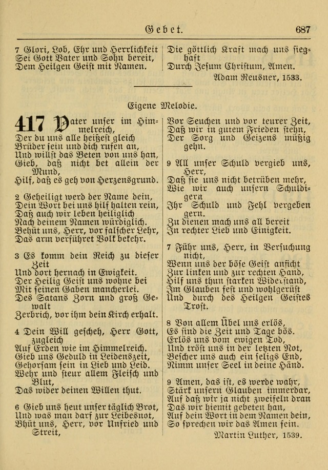 Kirchenbuch für Evangelisch-Lutherische Gemeinden: Herausgegeben von der Allgemeinen Versammlung der Evangelisch-Lutherischen Kirche in Nord Amerika (Neue und Verb. Aus.) page 687