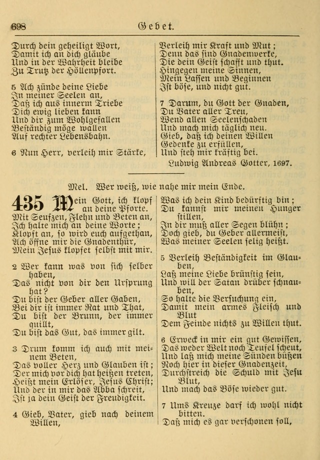 Kirchenbuch für Evangelisch-Lutherische Gemeinden: Herausgegeben von der Allgemeinen Versammlung der Evangelisch-Lutherischen Kirche in Nord Amerika (Neue und Verb. Aus.) page 698