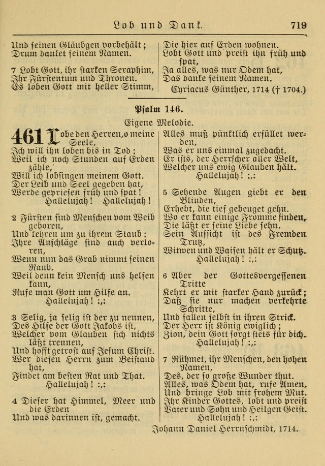 Kirchenbuch für Evangelisch-Lutherische Gemeinden: Herausgegeben von der Allgemeinen Versammlung der Evangelisch-Lutherischen Kirche in Nord Amerika (Neue und Verb. Aus.) page 719