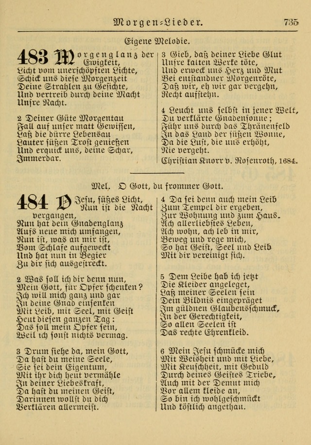 Kirchenbuch für Evangelisch-Lutherische Gemeinden: Herausgegeben von der Allgemeinen Versammlung der Evangelisch-Lutherischen Kirche in Nord Amerika (Neue und Verb. Aus.) page 735