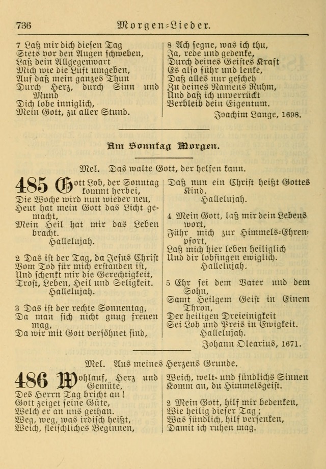 Kirchenbuch für Evangelisch-Lutherische Gemeinden: Herausgegeben von der Allgemeinen Versammlung der Evangelisch-Lutherischen Kirche in Nord Amerika (Neue und Verb. Aus.) page 736