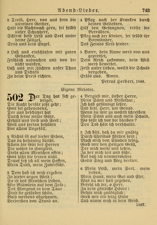 Kirchenbuch für Evangelisch-Lutherische Gemeinden: Herausgegeben von der Allgemeinen Versammlung der Evangelisch-Lutherischen Kirche in Nord Amerika (Neue und Verb. Aus.) page 743