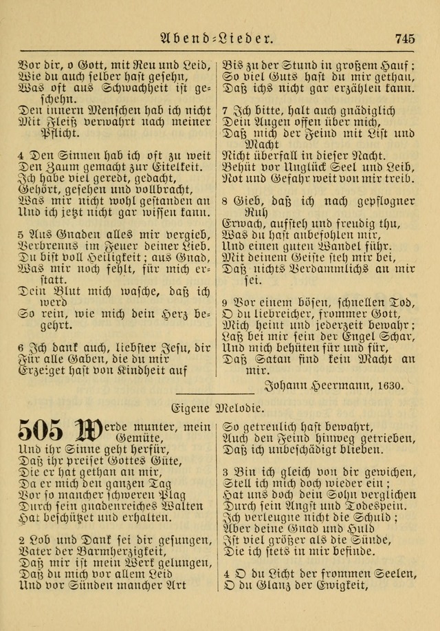 Kirchenbuch für Evangelisch-Lutherische Gemeinden: Herausgegeben von der Allgemeinen Versammlung der Evangelisch-Lutherischen Kirche in Nord Amerika (Neue und Verb. Aus.) page 745