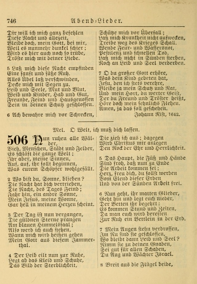 Kirchenbuch für Evangelisch-Lutherische Gemeinden: Herausgegeben von der Allgemeinen Versammlung der Evangelisch-Lutherischen Kirche in Nord Amerika (Neue und Verb. Aus.) page 746