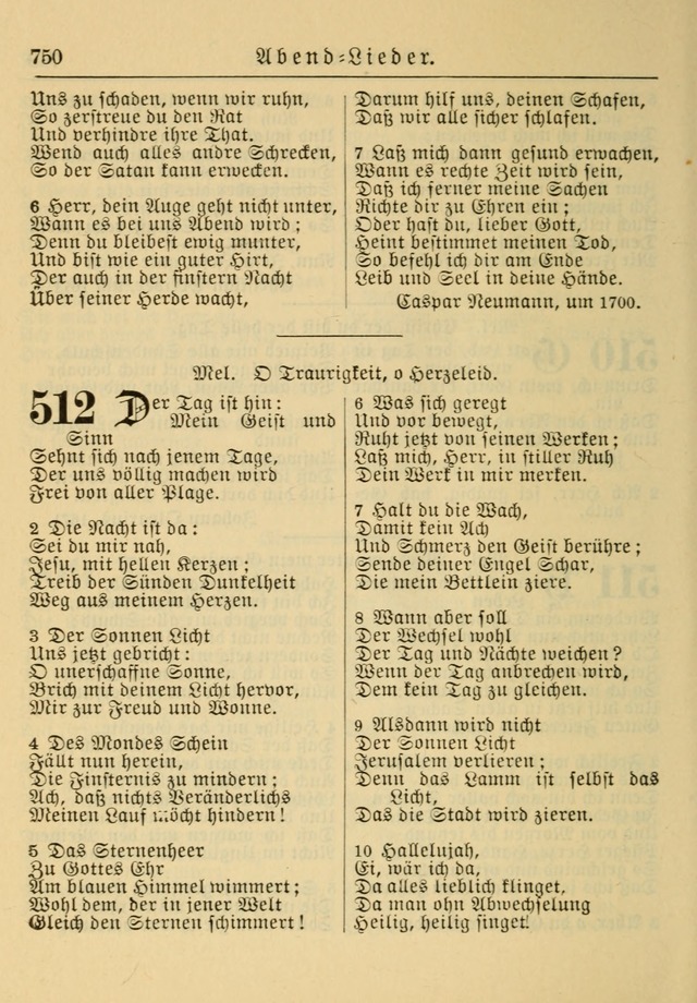 Kirchenbuch für Evangelisch-Lutherische Gemeinden: Herausgegeben von der Allgemeinen Versammlung der Evangelisch-Lutherischen Kirche in Nord Amerika (Neue und Verb. Aus.) page 750