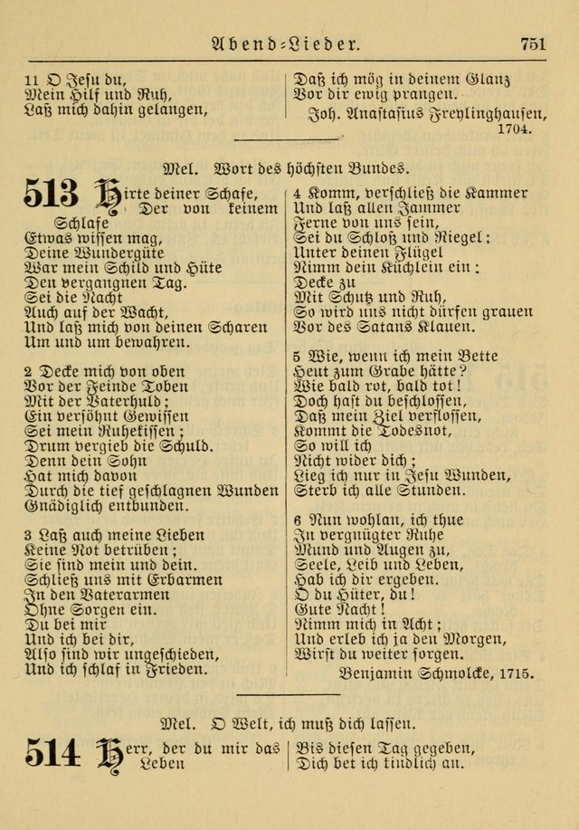 Kirchenbuch für Evangelisch-Lutherische Gemeinden: Herausgegeben von der Allgemeinen Versammlung der Evangelisch-Lutherischen Kirche in Nord Amerika (Neue und Verb. Aus.) page 751