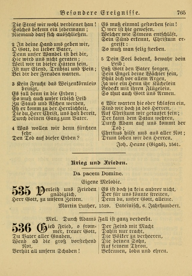 Kirchenbuch für Evangelisch-Lutherische Gemeinden: Herausgegeben von der Allgemeinen Versammlung der Evangelisch-Lutherischen Kirche in Nord Amerika (Neue und Verb. Aus.) page 765