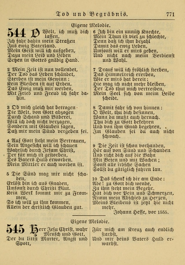 Kirchenbuch für Evangelisch-Lutherische Gemeinden: Herausgegeben von der Allgemeinen Versammlung der Evangelisch-Lutherischen Kirche in Nord Amerika (Neue und Verb. Aus.) page 771