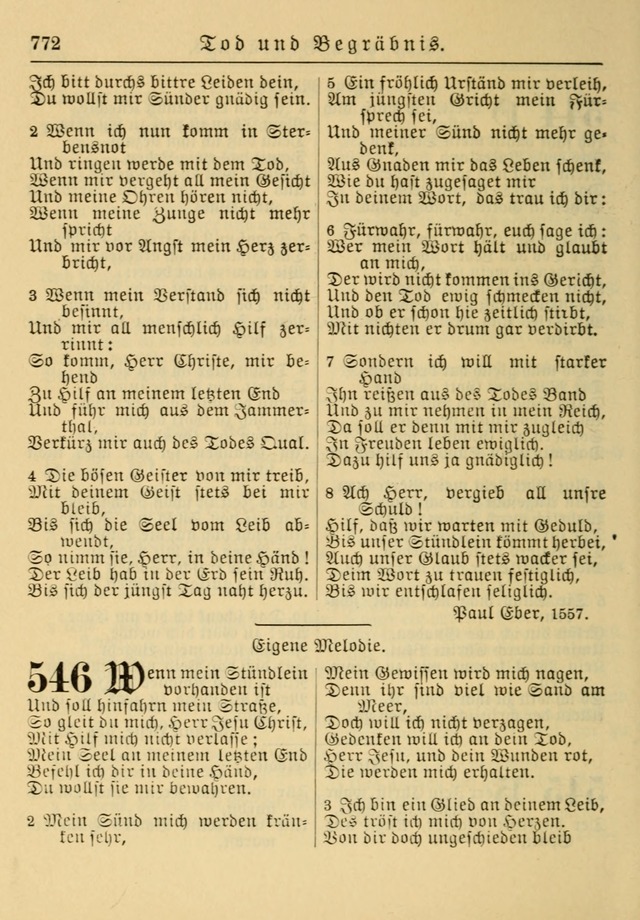 Kirchenbuch für Evangelisch-Lutherische Gemeinden: Herausgegeben von der Allgemeinen Versammlung der Evangelisch-Lutherischen Kirche in Nord Amerika (Neue und Verb. Aus.) page 772